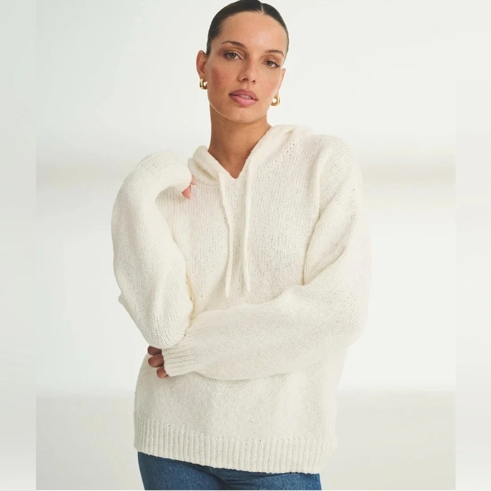 J. Crew Cozy Cream Knit Sweater Hoodie